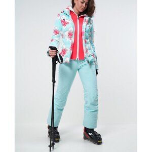 NEW $1895 Bogner Elly-T Down Puffer Jacket!  10  Blue White Pink Floral Design